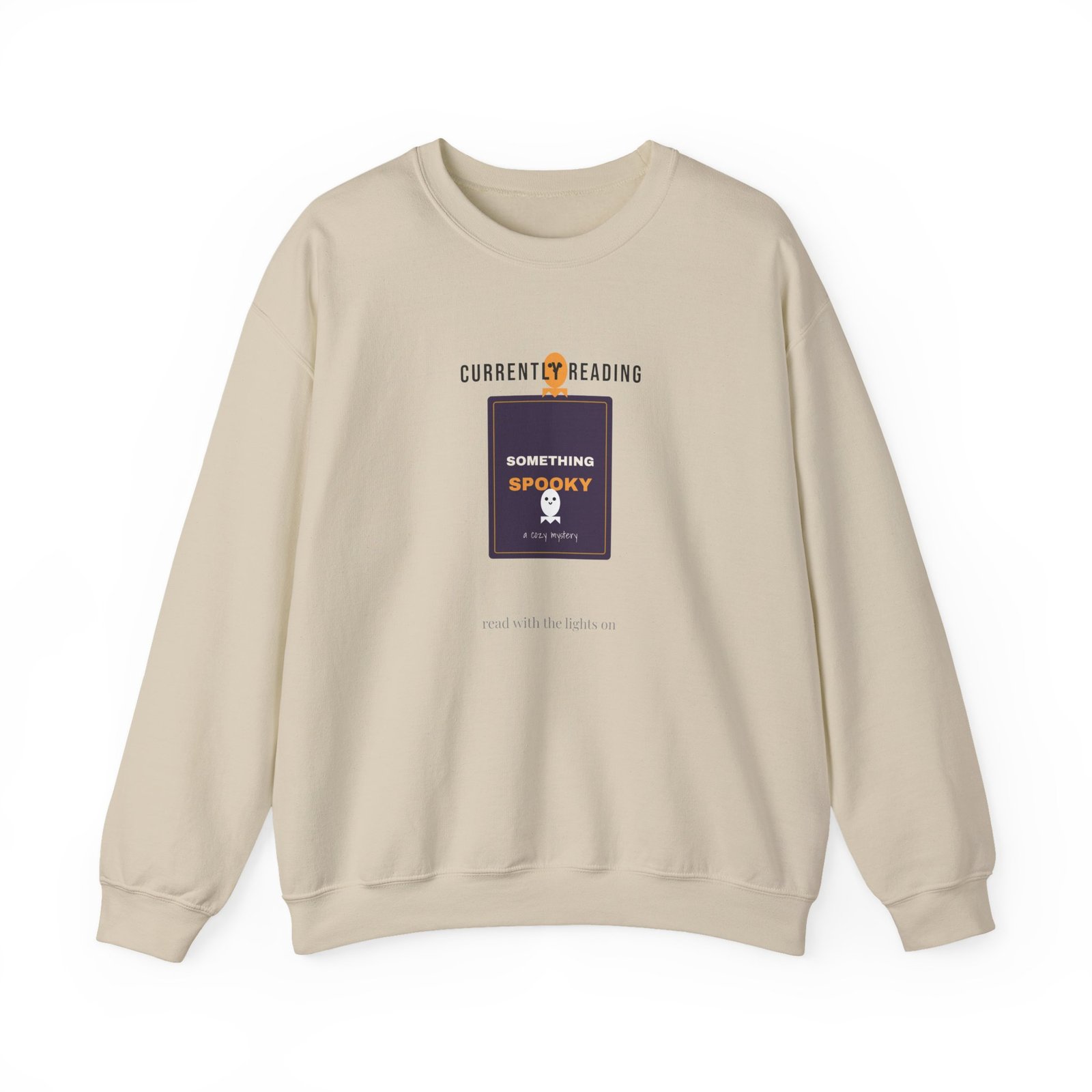 Currently Reading Something Spooky Book Lover Shirt | BookTok Halloween Gift | Gildan 18000 Crewneck - Image 9