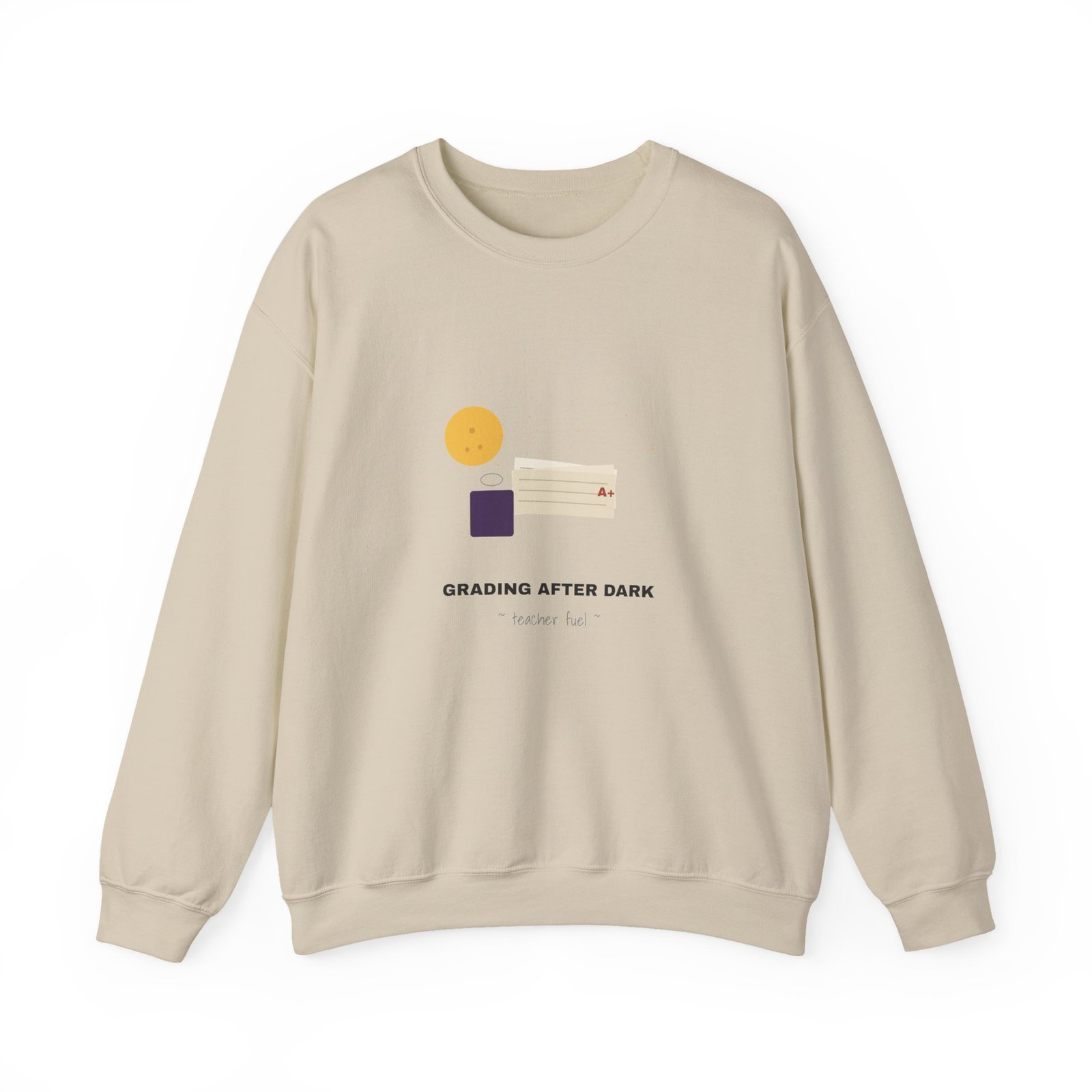 Grading After Dark Halloween Teacher Shirt | Late Night Teacher Gift | Gildan 18000 Crewneck - Image 9