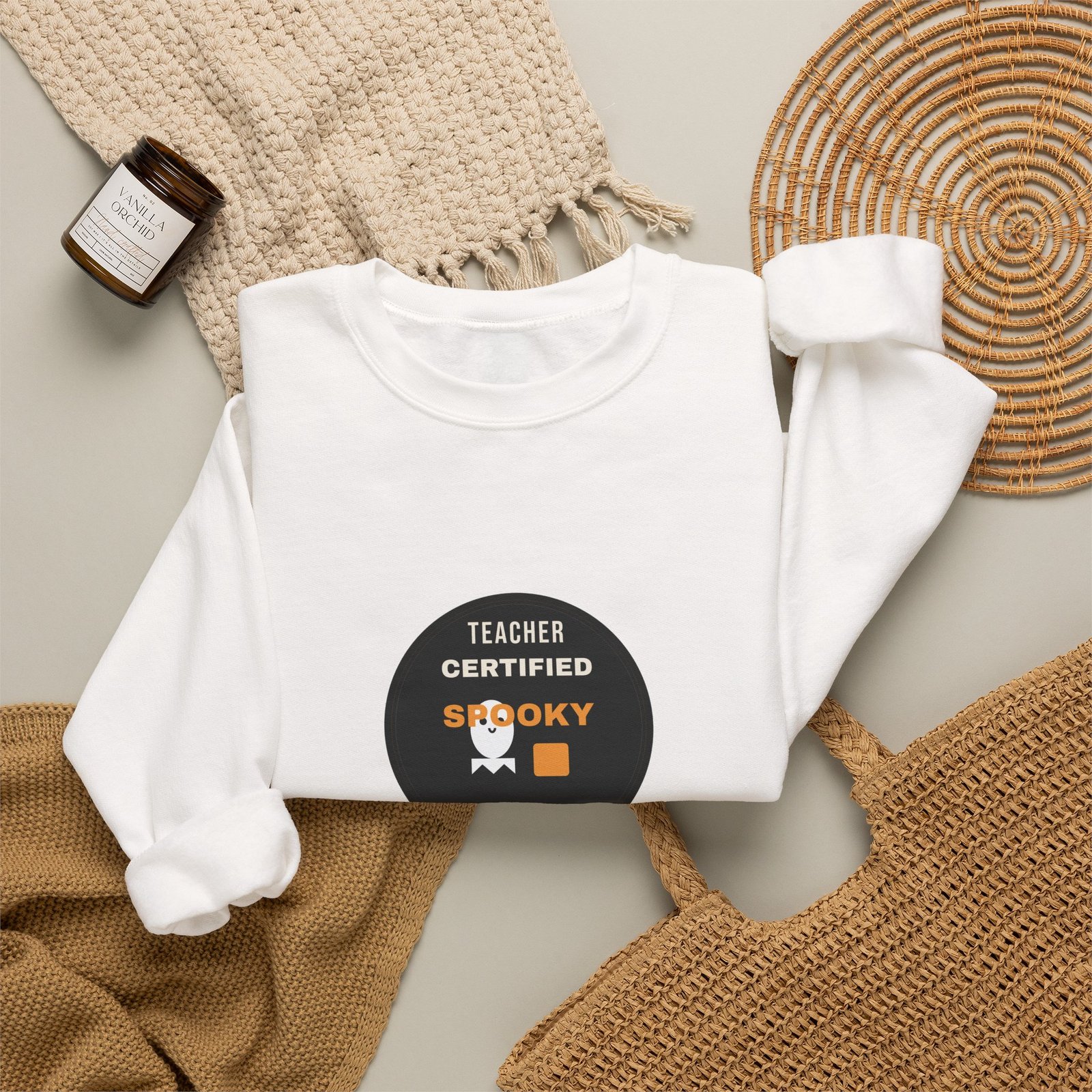 Teacher Certified Spooky Halloween Shirt | Spooky Season Teacher Gift | Gildan 18000 Crewneck - Image 4
