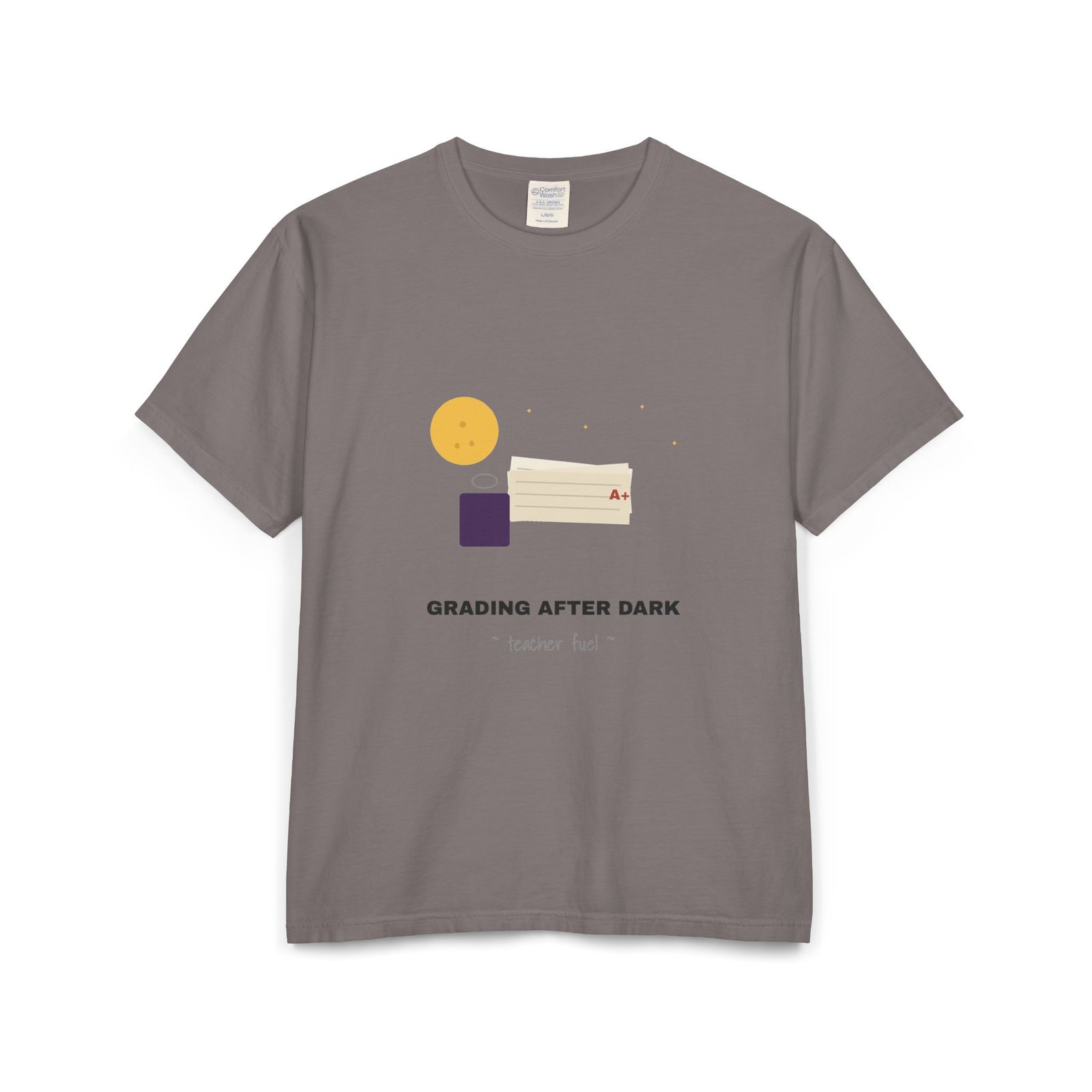 Grading After Dark Halloween Teacher Shirt | Late Night Teacher Gift | Comfort Colors Tee - Image 3