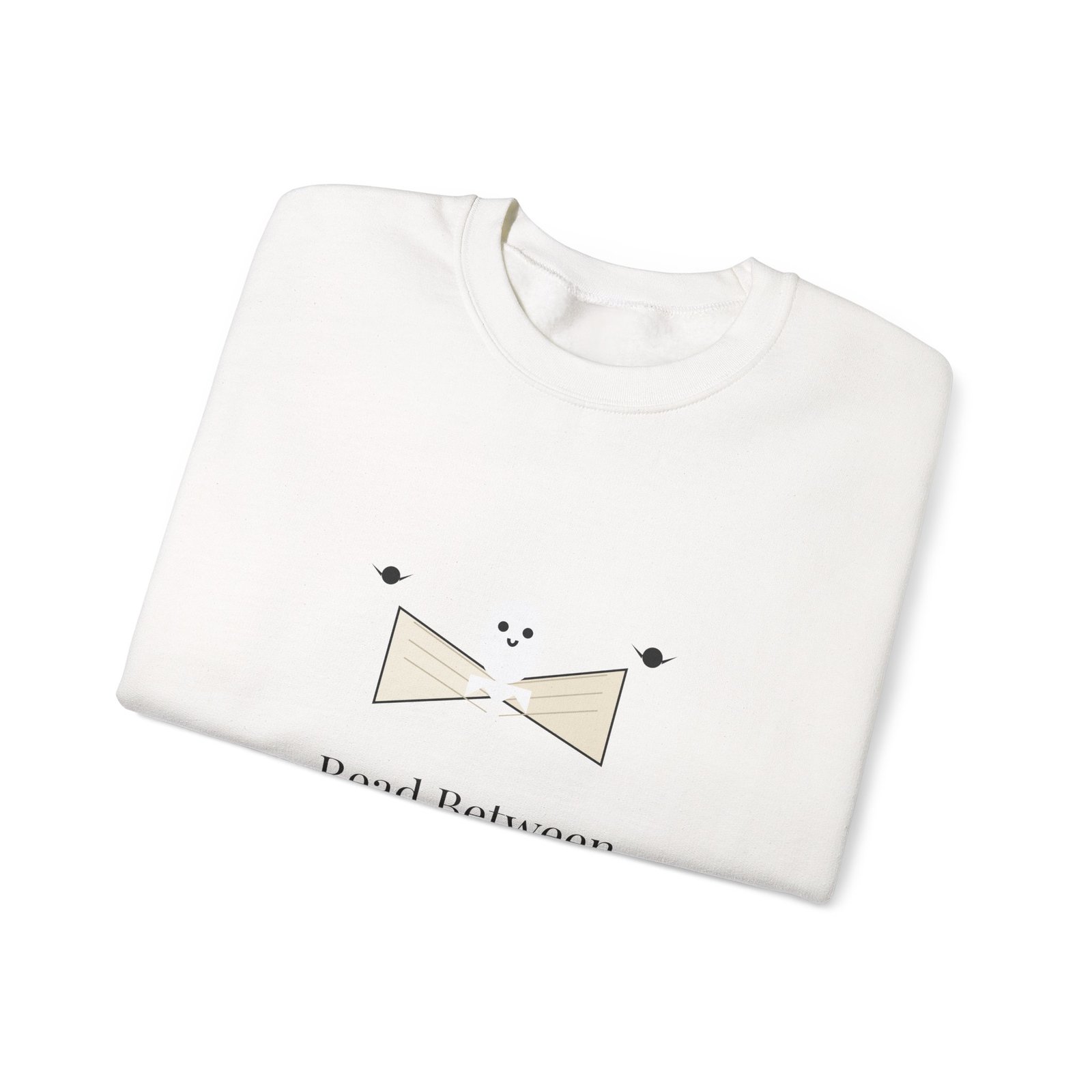 Read Between the Spines Book Lover Halloween Shirt | Bookish Fall Gift | Gildan 18000 Crewneck - Image 3