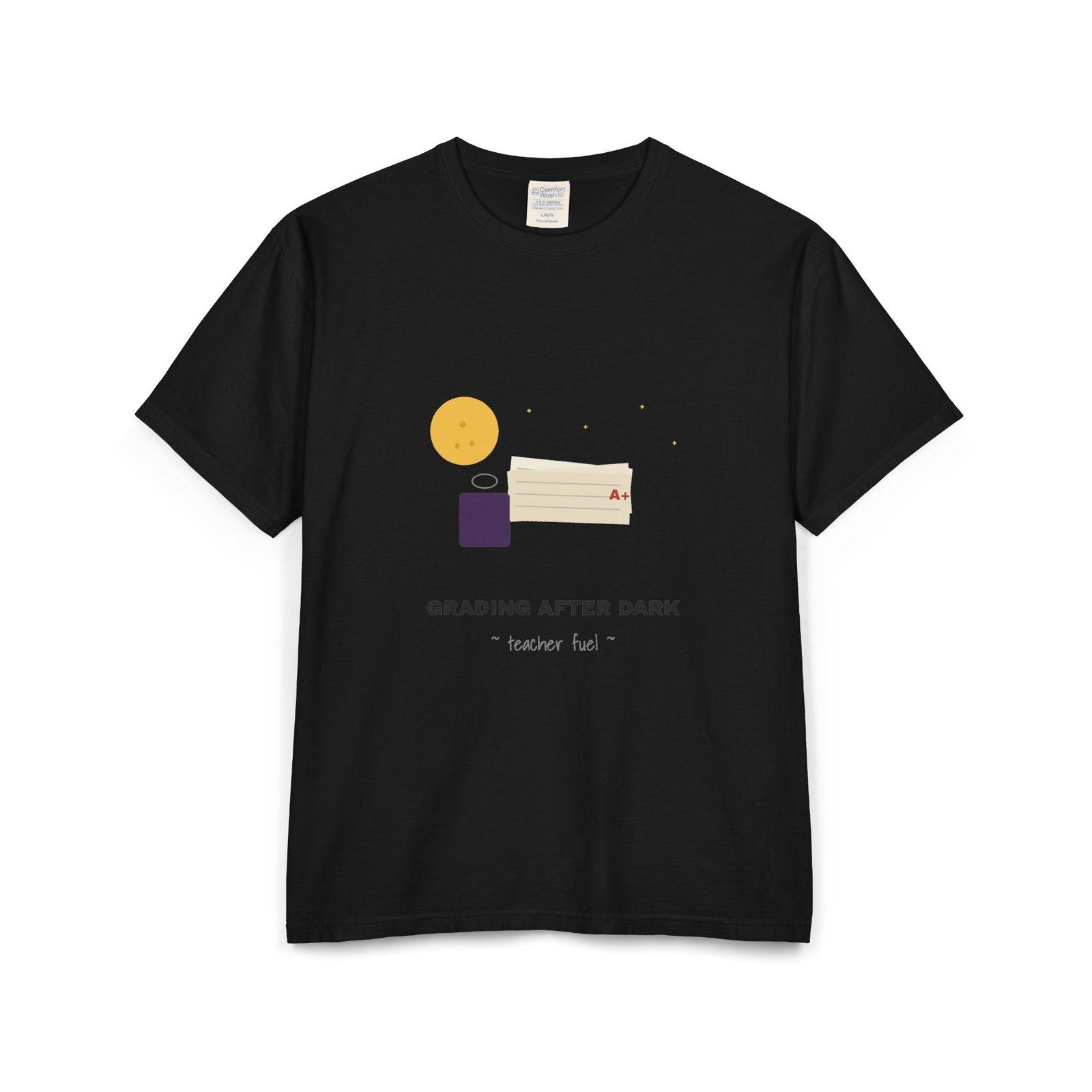 Grading After Dark Halloween Teacher Shirt | Late Night Teacher Gift | Comfort Colors Tee - Image 5