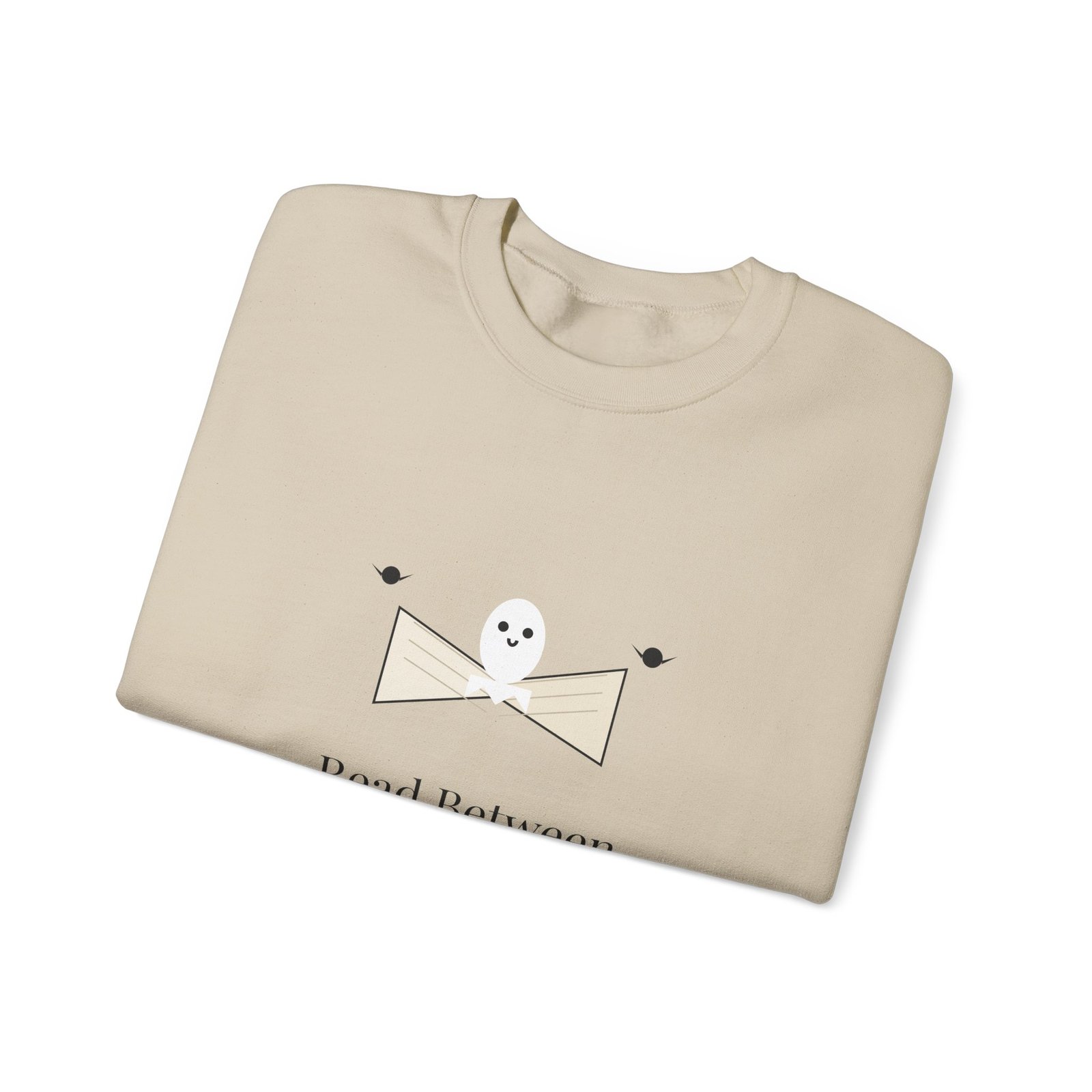 Read Between the Spines Book Lover Halloween Shirt | Bookish Fall Gift | Gildan 18000 Crewneck - Image 11