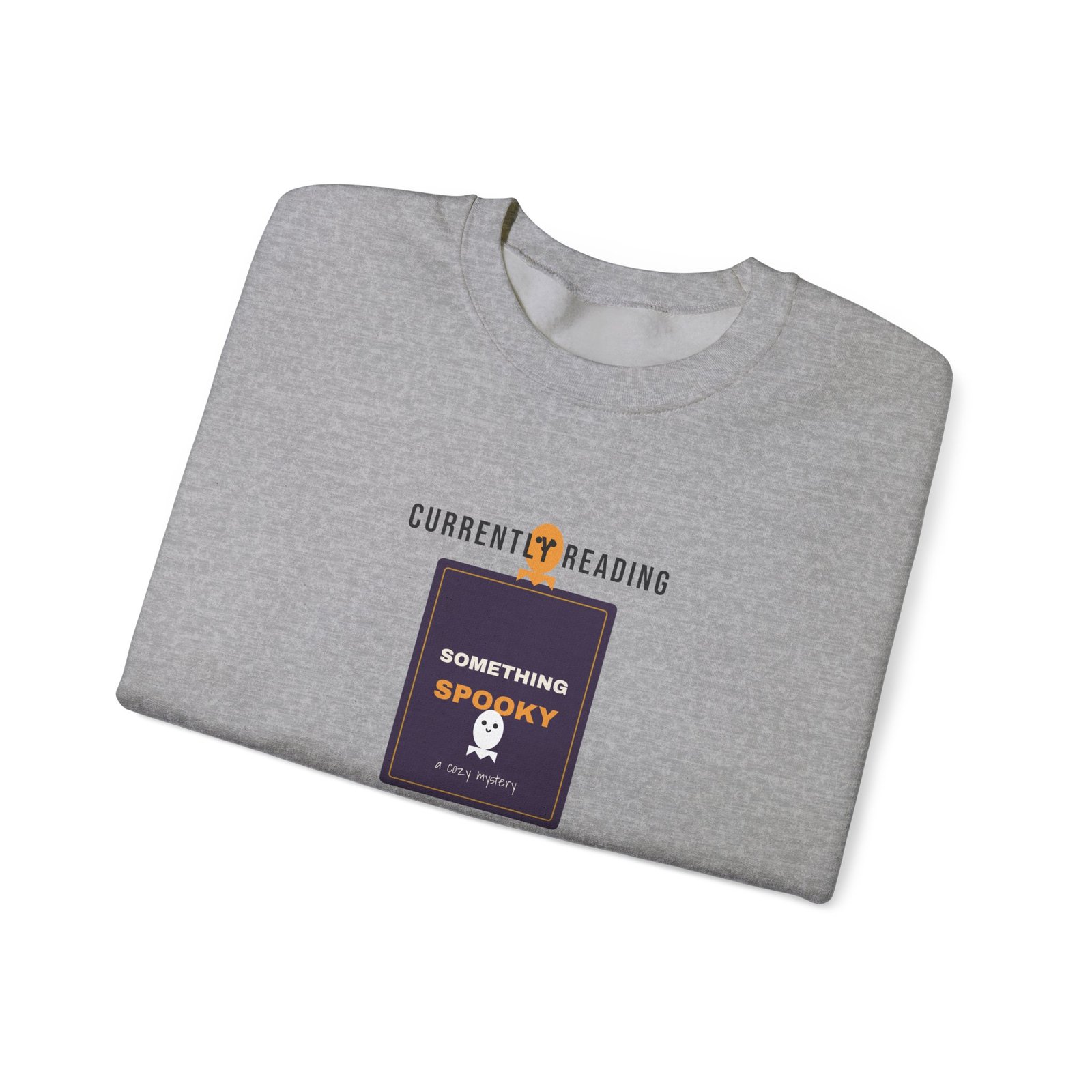 Currently Reading Something Spooky Book Lover Shirt | BookTok Halloween Gift | Gildan 18000 Crewneck - Image 15