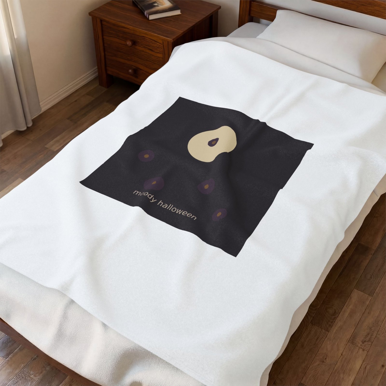 Velveteen Plush Blanket | Moody Floral Halloween - Image 7