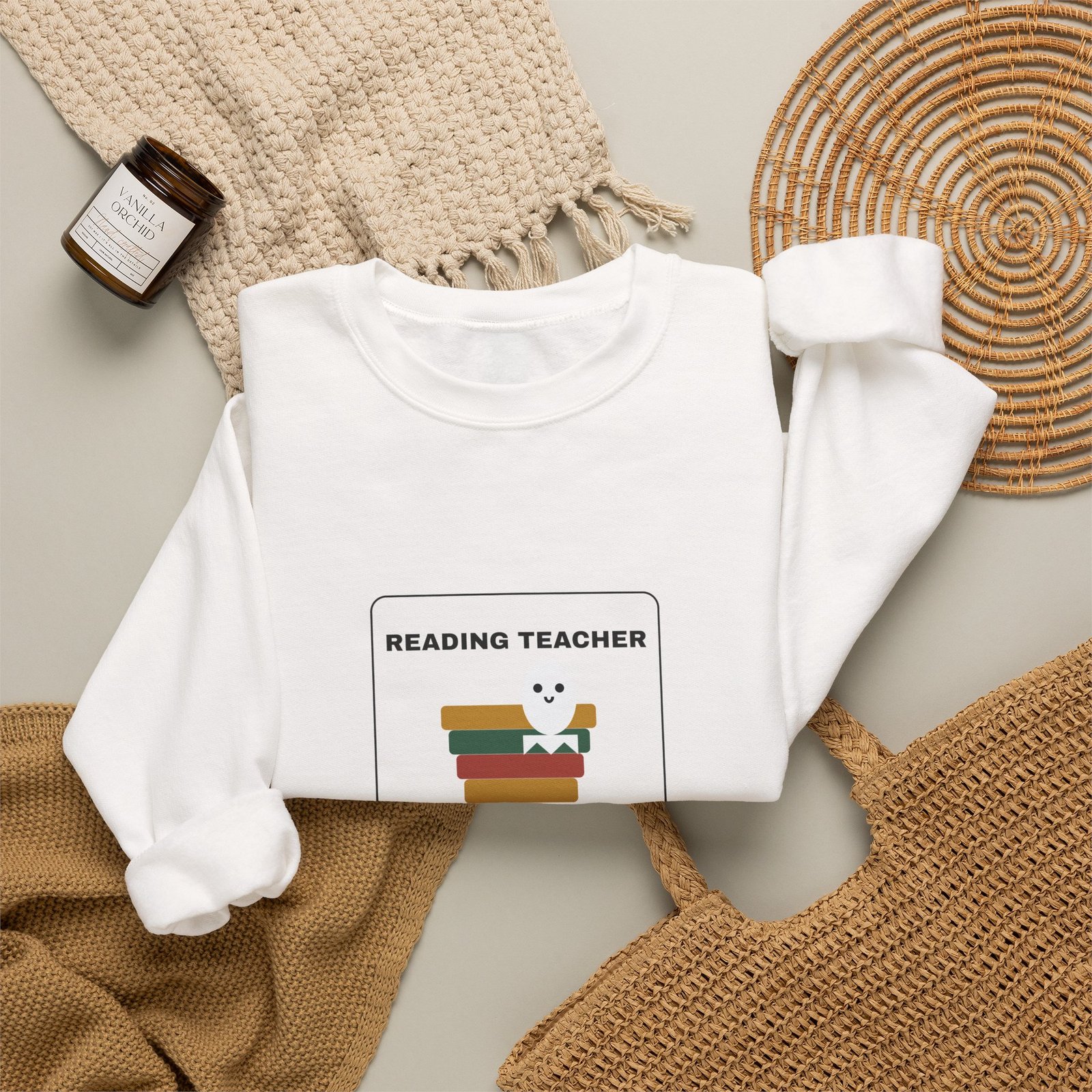 Reading Teacher Spooky Season Specialist Halloween Shirt | Bookish Teacher Gift | Gildan 18000 Crewneck - Image 4