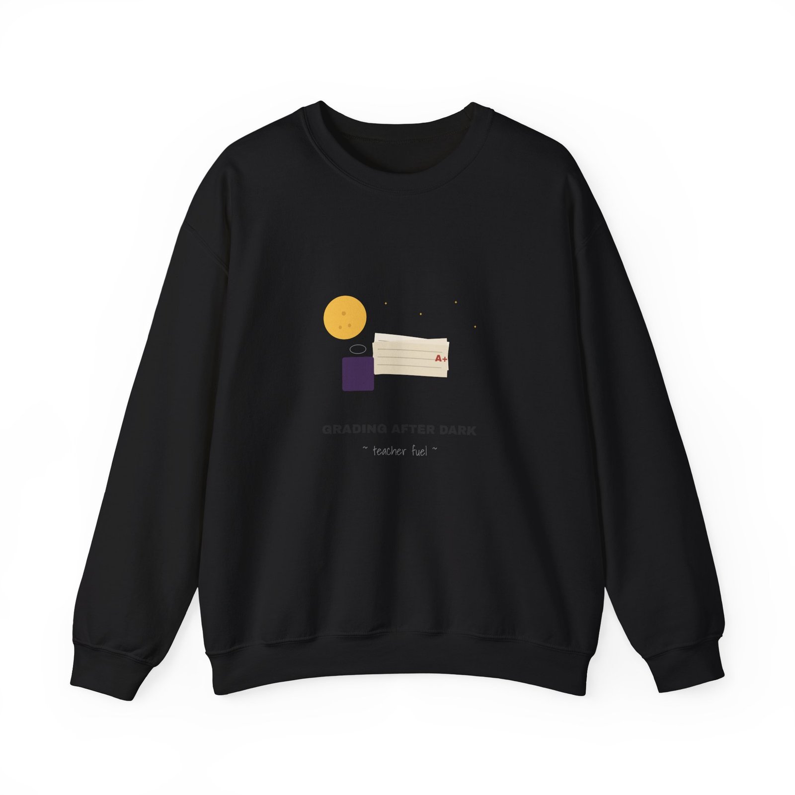 Grading After Dark Halloween Teacher Shirt | Late Night Teacher Gift | Gildan 18000 Crewneck - Image 5