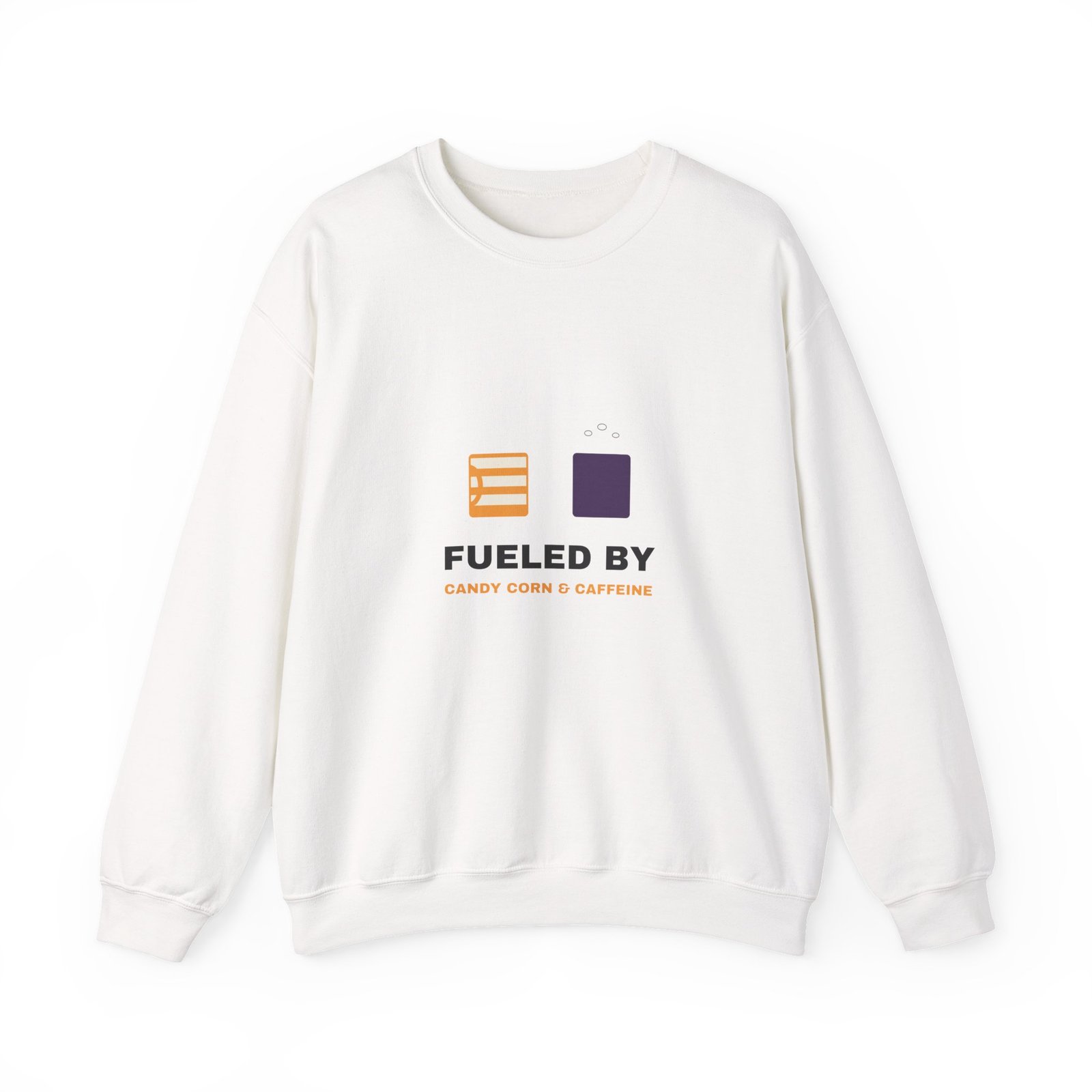 Fueled by Candy Corn and Caffeine Halloween Teacher Shirt | Teacher Humor Gift | Gildan 18000 Crewneck