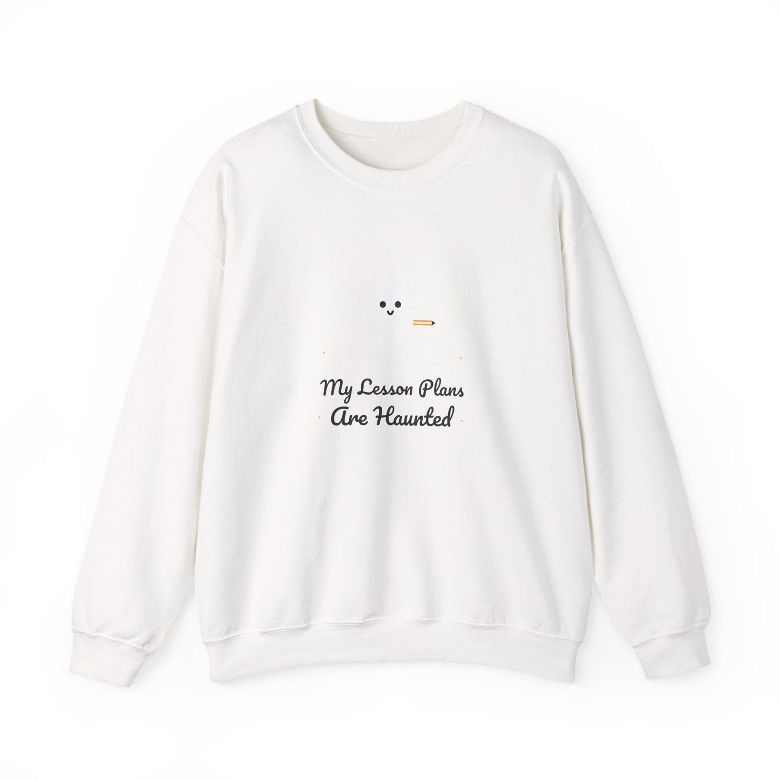 My Lesson Plans Are Haunted Halloween Teacher Shirt | Funny Teacher Gift | Gildan 18000 Crewneck