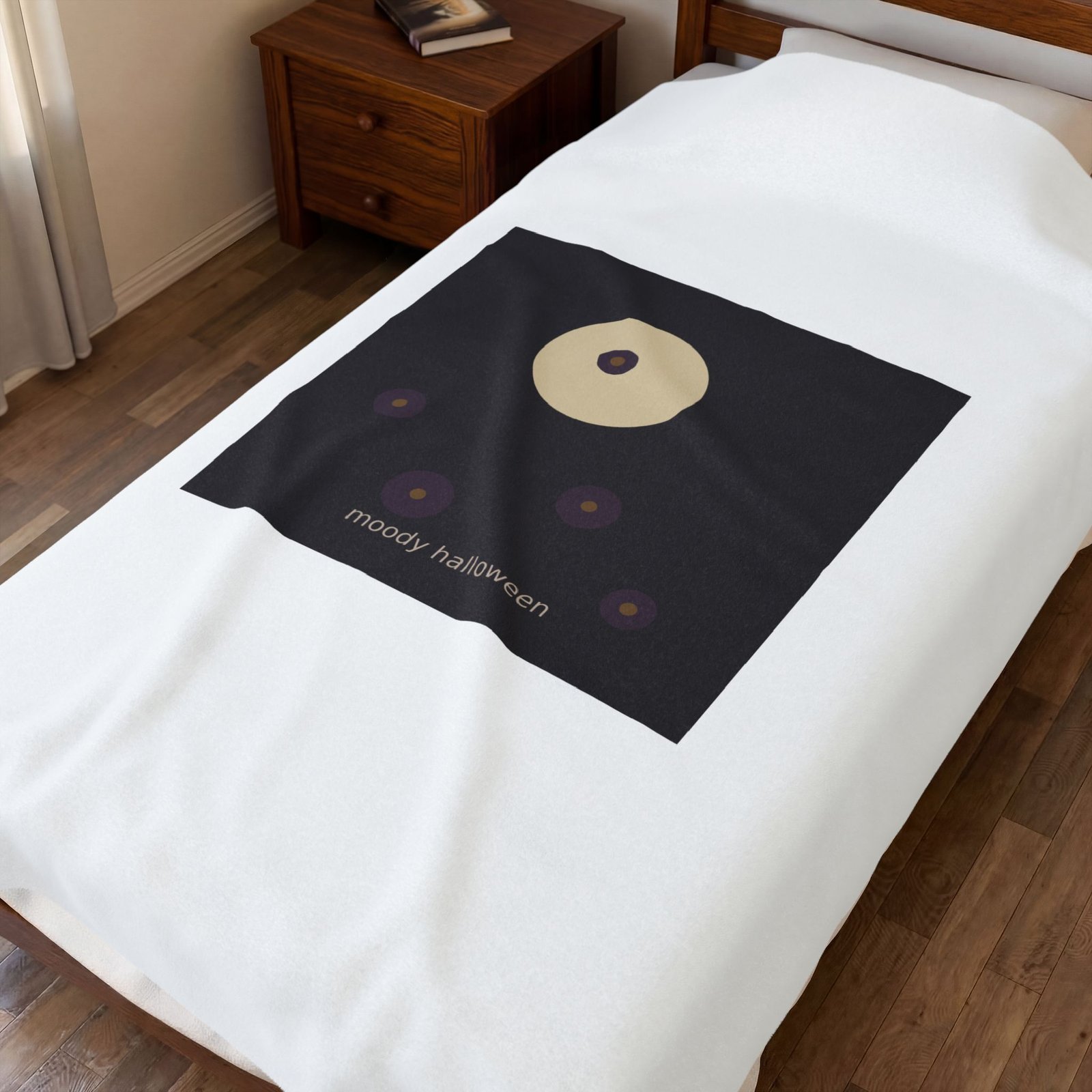 Velveteen Plush Blanket | Moody Floral Halloween - Image 3