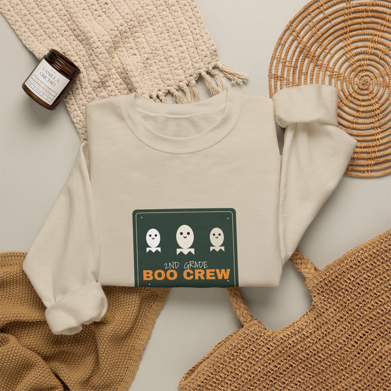 2nd Grade Boo Crew Halloween Teacher Shirt | Spooky Season Teacher Gift | Gildan 18000 Crewneck - Image 12