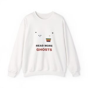 Read More Ghosts Book Lover Halloween Shirt | Spooky Reader Gift | Gildan 18000 Crewneck