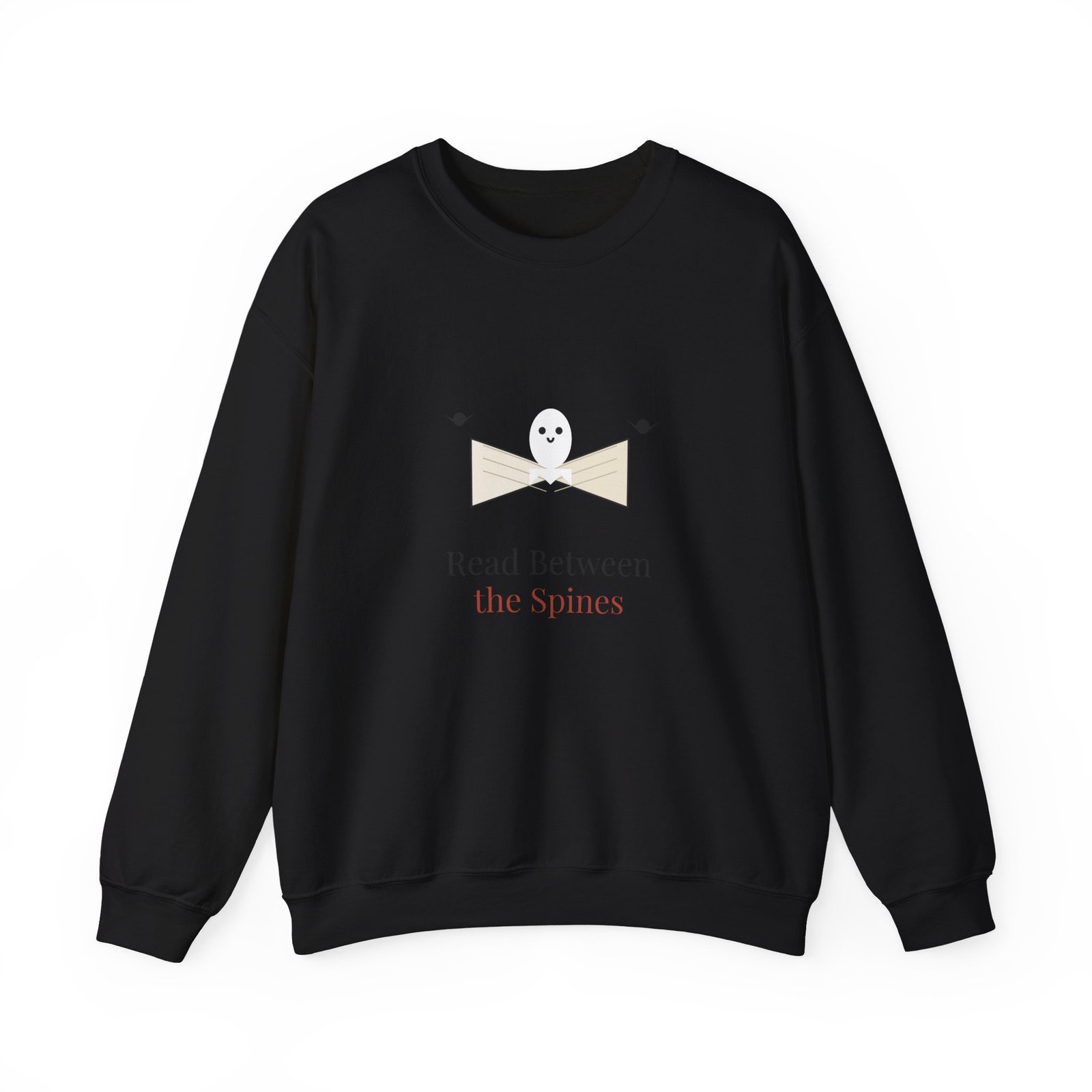 Read Between the Spines Book Lover Halloween Shirt | Bookish Fall Gift | Gildan 18000 Crewneck - Image 5