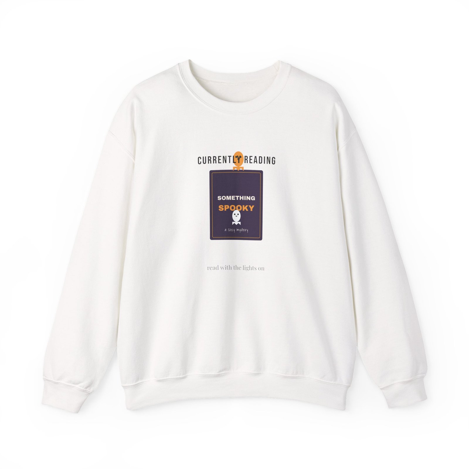 Currently Reading Something Spooky Book Lover Shirt | BookTok Halloween Gift | Gildan 18000 Crewneck