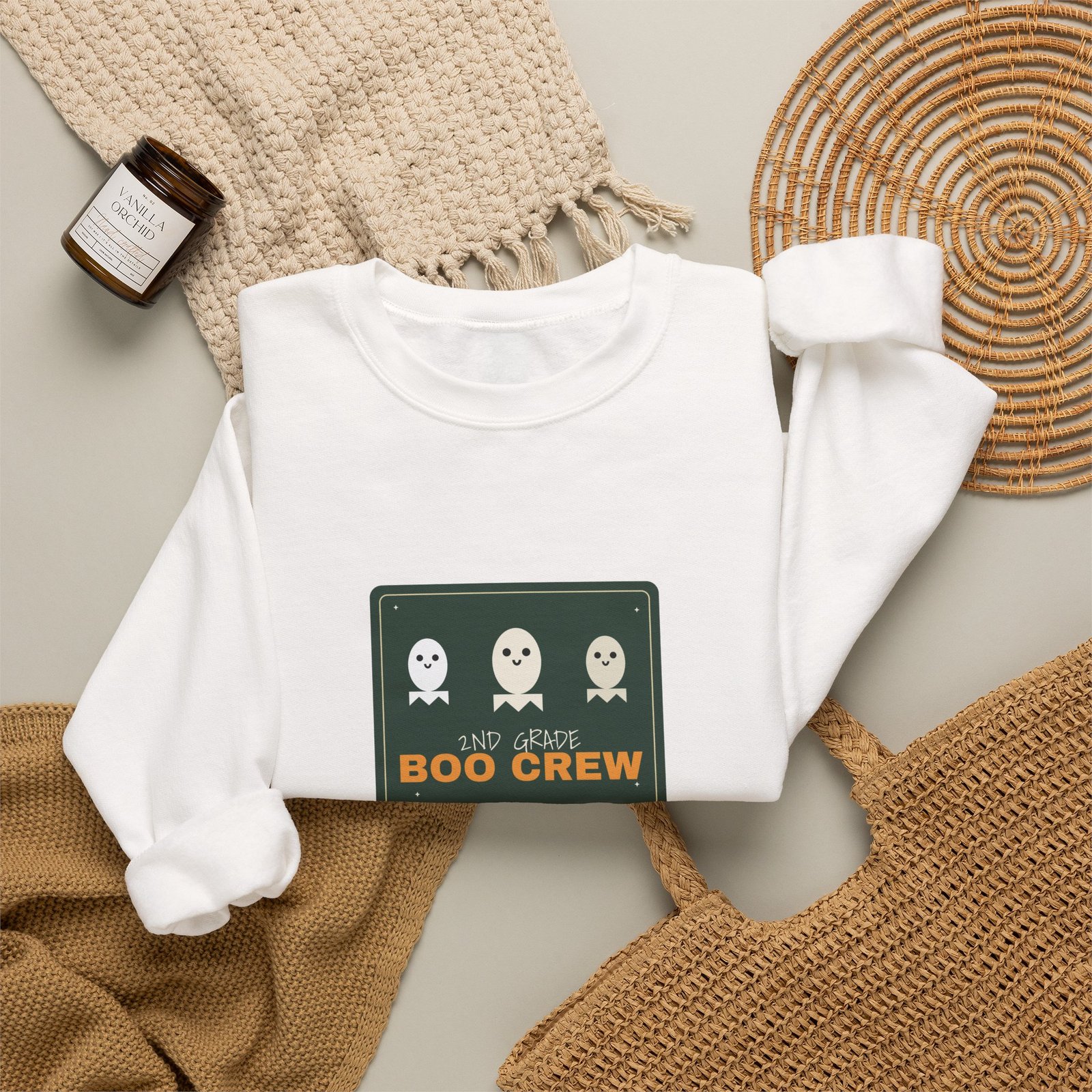 2nd Grade Boo Crew Halloween Teacher Shirt | Spooky Season Teacher Gift | Gildan 18000 Crewneck - Image 4